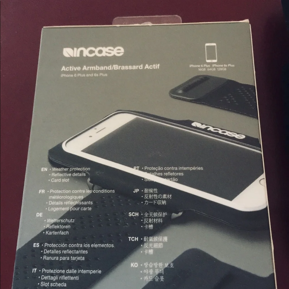 INCASE IPhone 7 8 6 PLUS 6s PLUS ACTIVE ARMBAND HOLDER NWT 6” x 3” interior